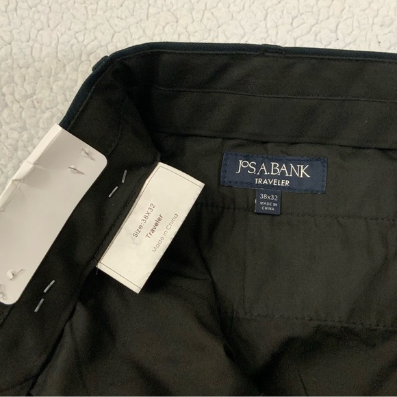 Jos. A. Bank Traveler’s Collection Pants 38x32 Navy Blue 100% Cotton Flat Front - Picture 9 of 16